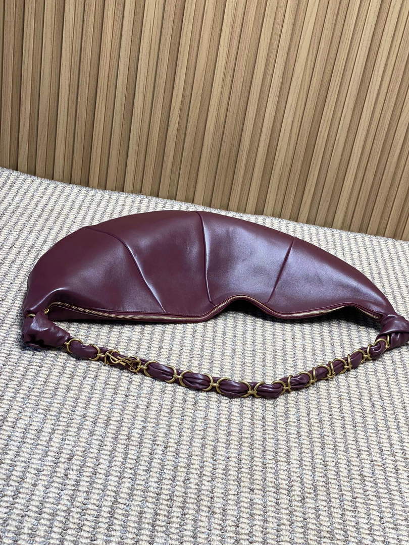 Saint Laurent 862210 YSL AMALIA hobo in lambskin Wine Red