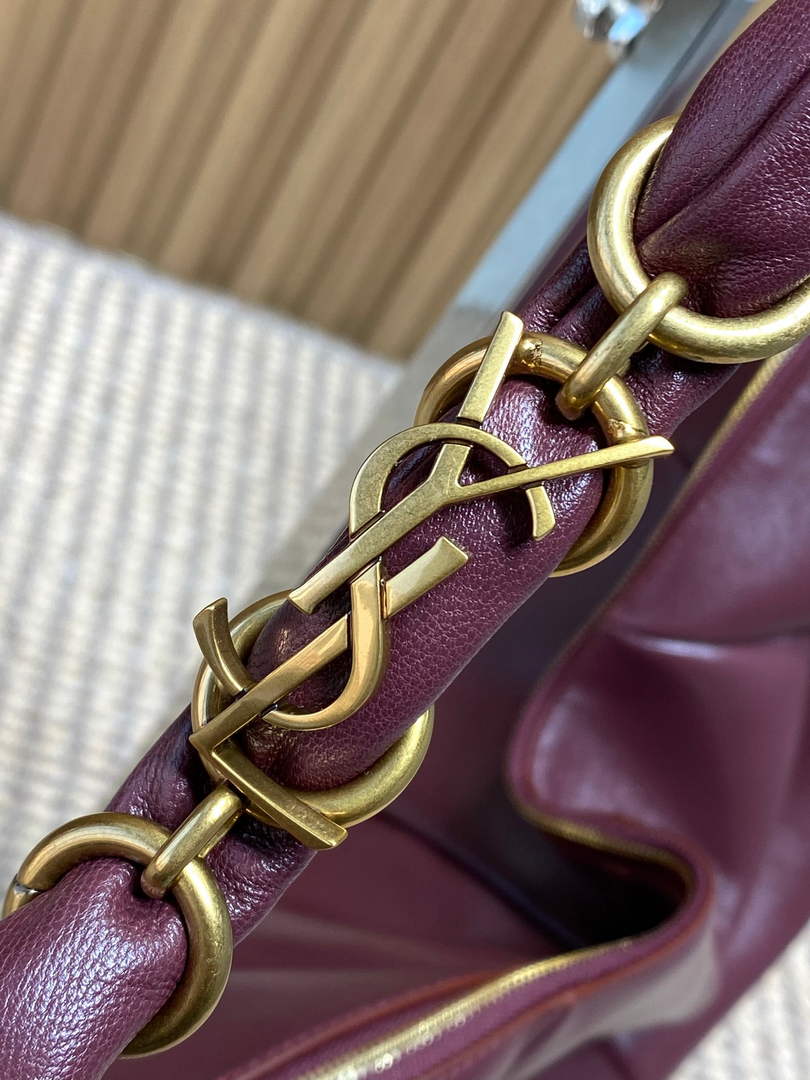Saint Laurent 862210 YSL AMALIA hobo in lambskin Wine Red