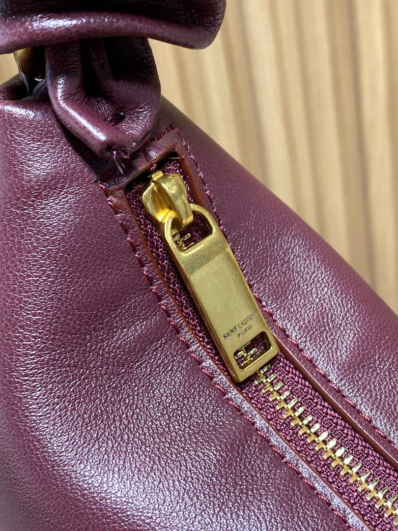 Saint Laurent 862210 YSL AMALIA hobo in lambskin Wine Red