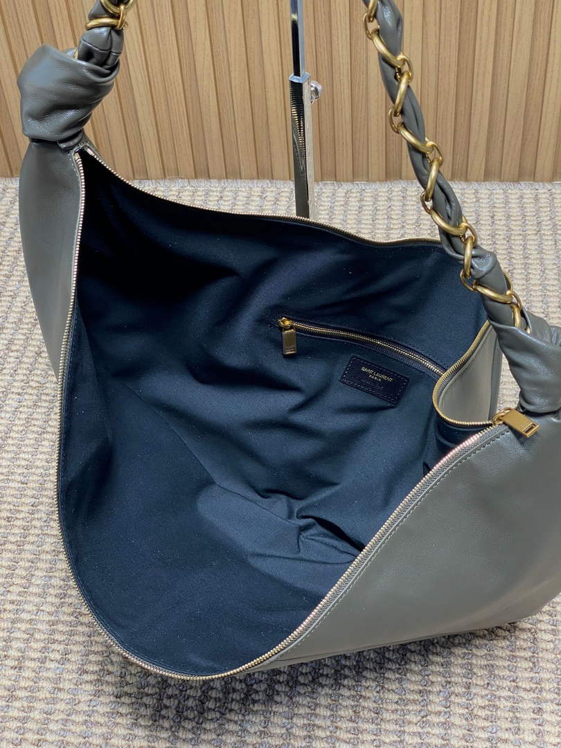 Saint Laurent 862210 YSL AMALIA hobo in lambskin Green