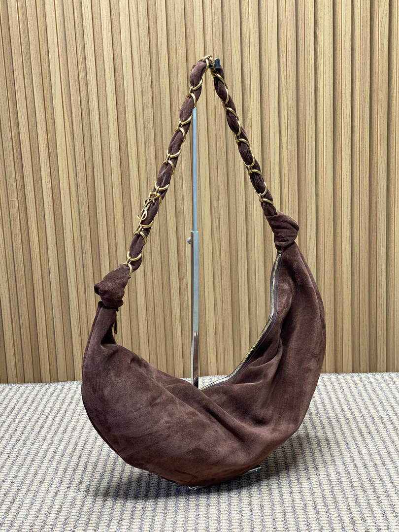 Saint Laurent 862210 YSL AMALIA hobo in Suede Coffee