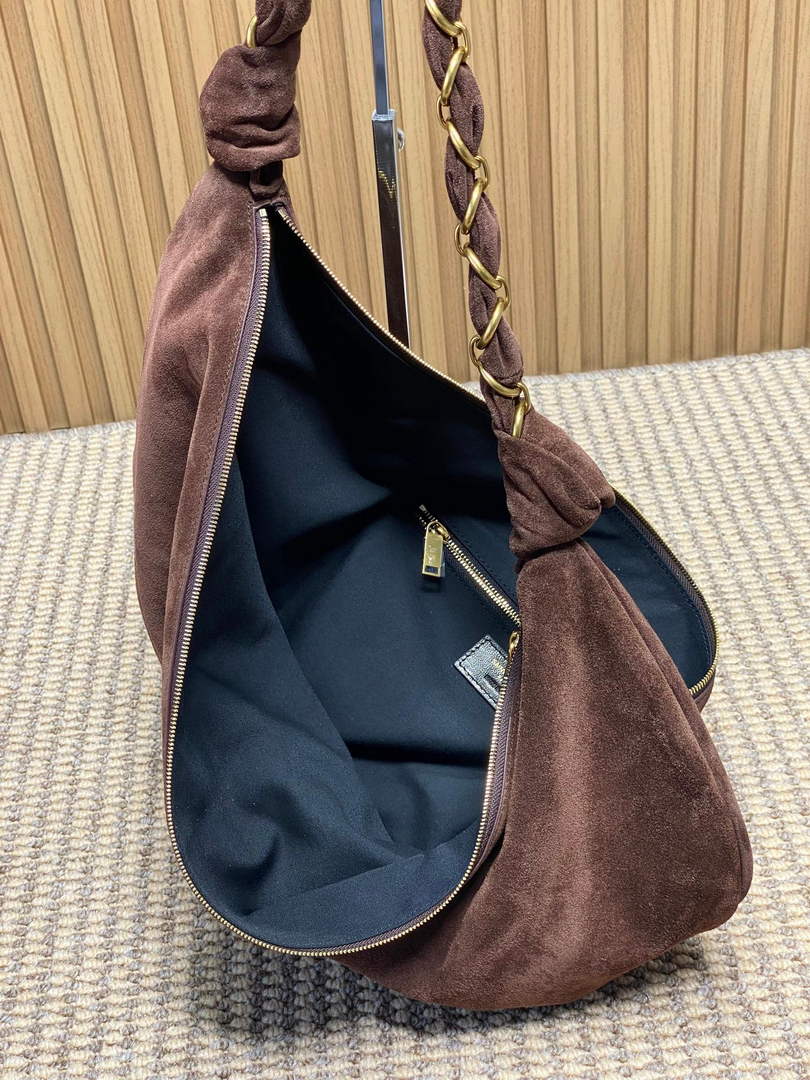 Saint Laurent 862210 YSL AMALIA hobo in Suede Coffee