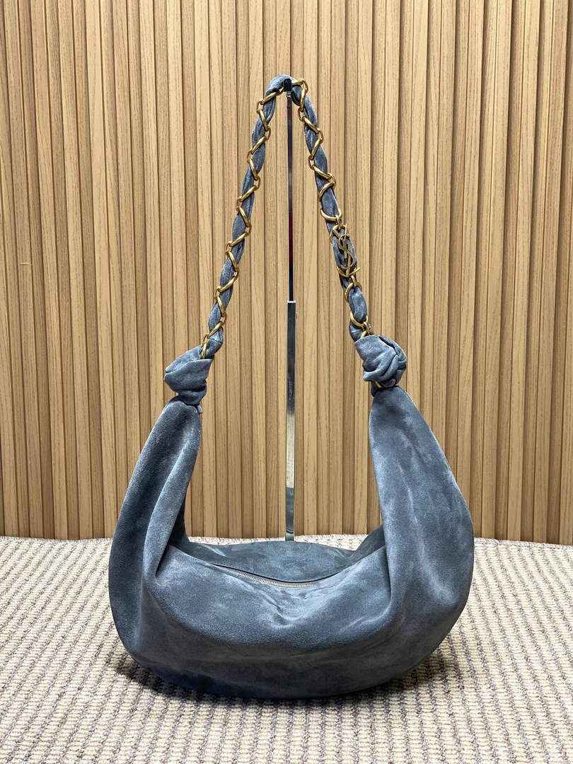 Saint Laurent 862210 YSL AMALIA hobo in Suede Gray