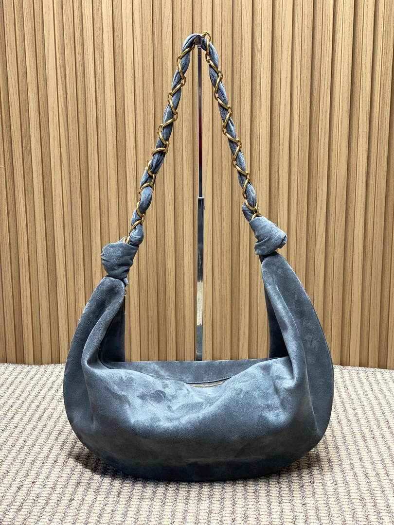 Saint Laurent 862210 YSL AMALIA hobo in Suede Gray