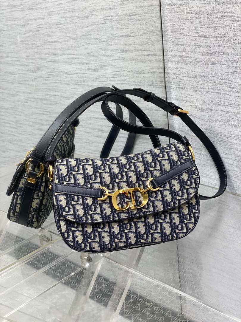 Small CD Besace Bag M9380 Blue Dior Oblique Jacquard - Default Title - View 2