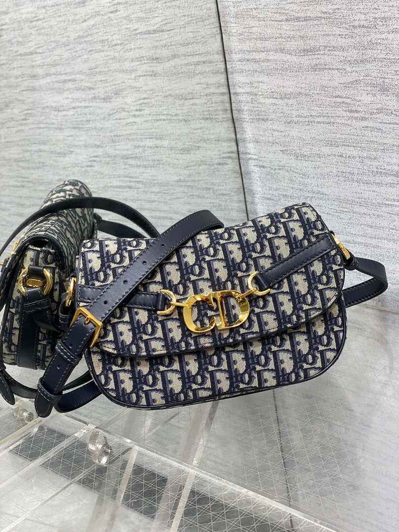 Small CD Besace Bag M9380 Blue Dior Oblique Jacquard - Default Title - View 3
