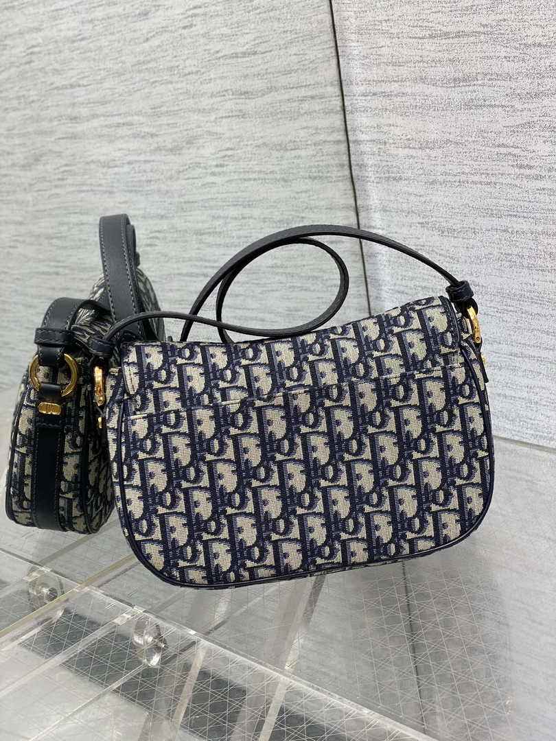 Small CD Besace Bag M9380 Blue Dior Oblique Jacquard - Default Title - View 4