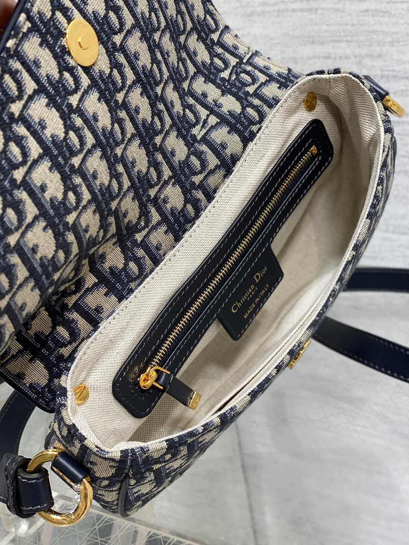 Small CD Besace Bag M9380 Blue Dior Oblique Jacquard - Default Title - View 8