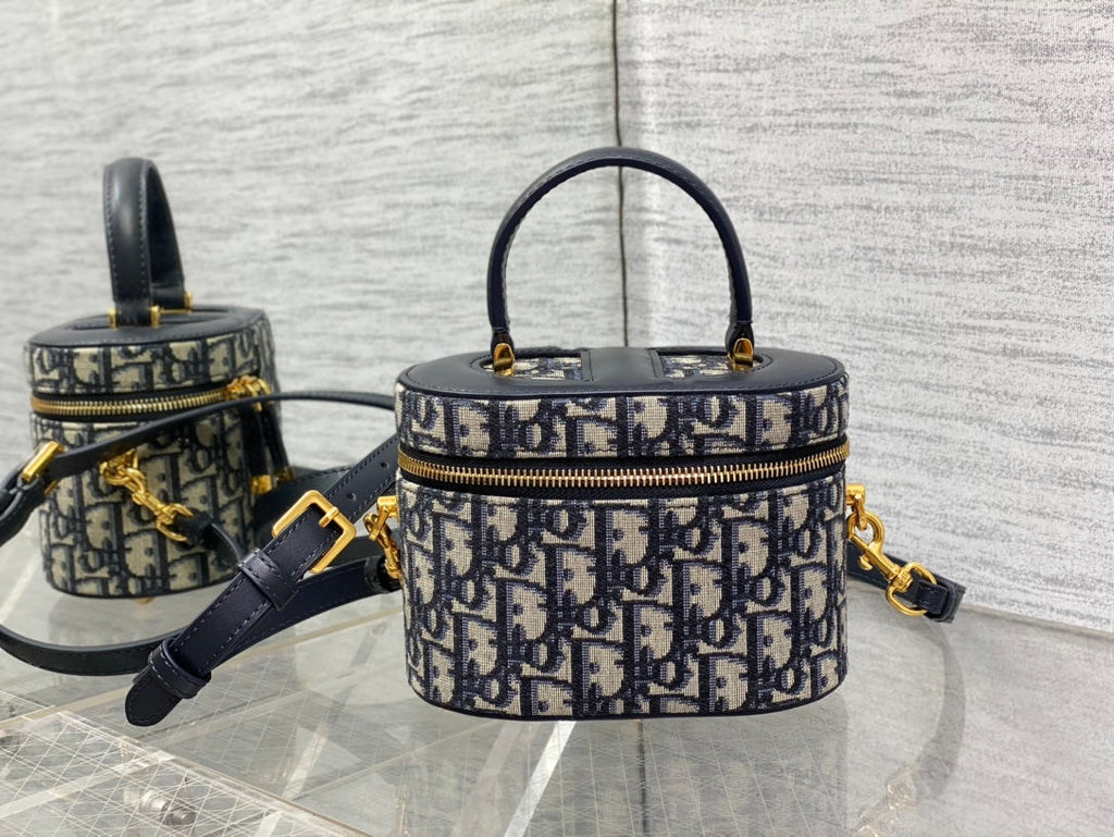 Small CD Signature Vanity Case S2203 Blue Dior Oblique Jacquard - Default Title - View 2