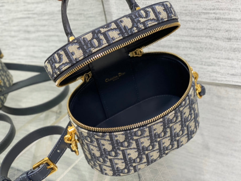 Small CD Signature Vanity Case S2203 Blue Dior Oblique Jacquard - Default Title - View 7
