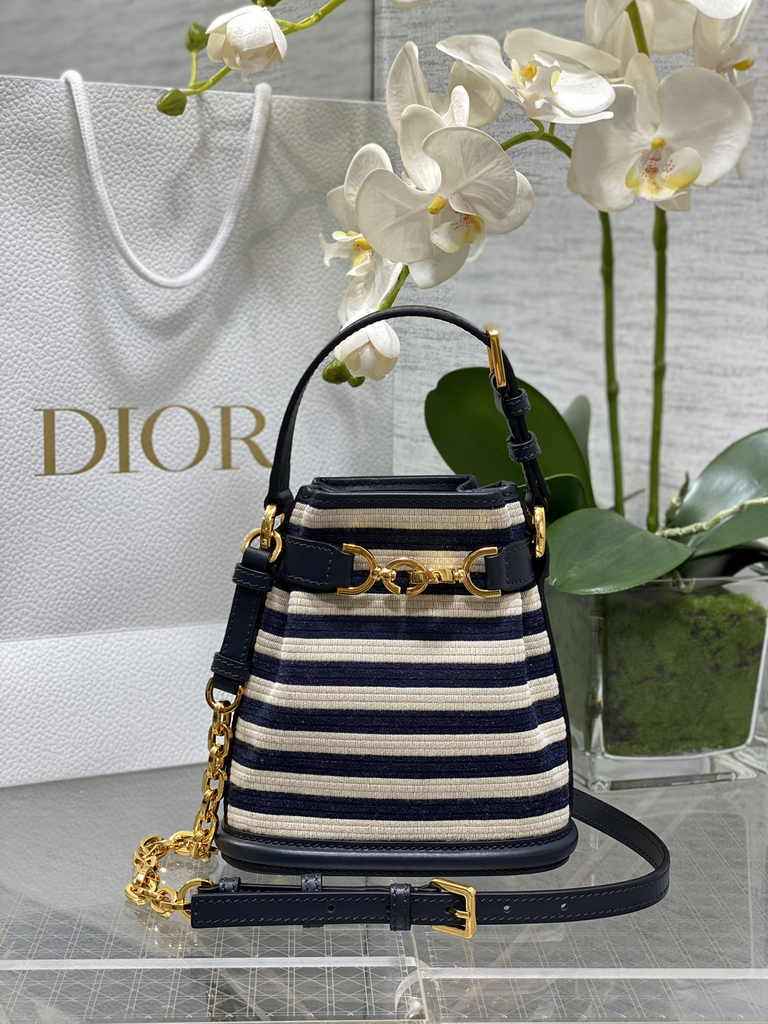 Small C'est Dior Bag M2272 Blue Jacquard - Default Title - View 1