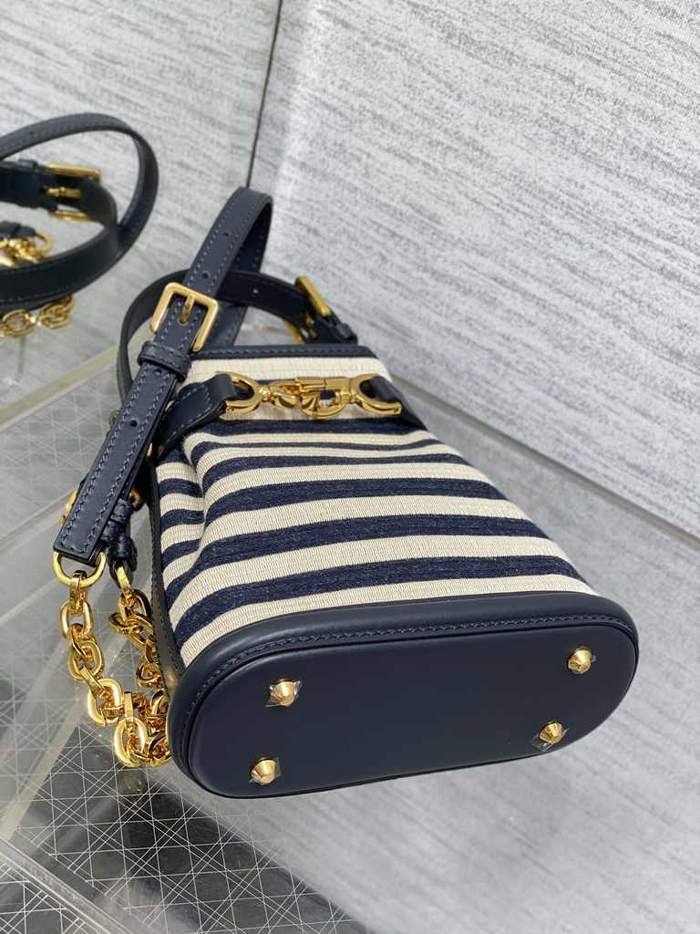 Small C'est Dior Bag M2272 Blue Jacquard - Default Title - View 7