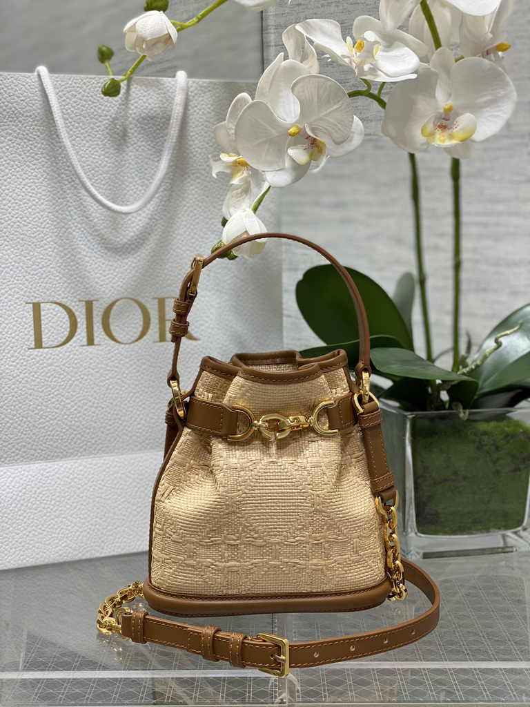 Small C'est Dior Bag M2272 Brown Oblique Jacquard - Default Title - View 1