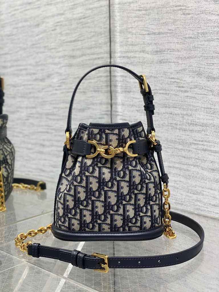 Small C'est Dior Bag M2272 Blue Dior Oblique Jacquard - Default Title - View 2