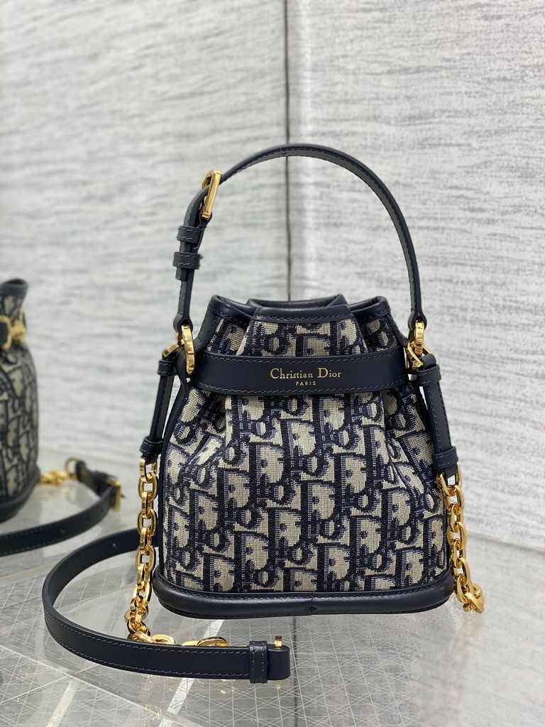 Small C'est Dior Bag M2272 Blue Dior Oblique Jacquard - Default Title - View 3