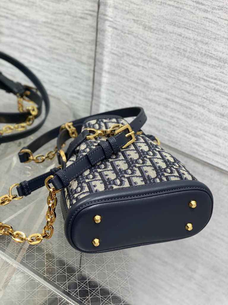 Small C'est Dior Bag M2272 Blue Dior Oblique Jacquard - Default Title - View 5