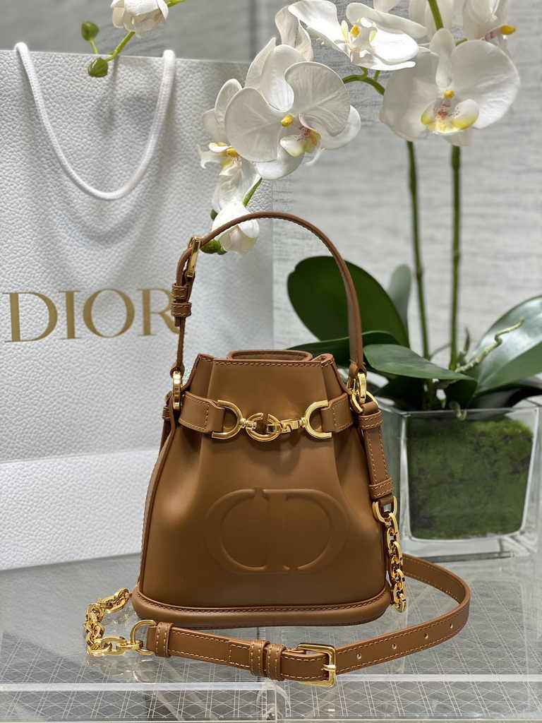 Small C'est Dior Bag M2272 Golden Saddle CD-Embossed Calfskin - Default Title - View 1