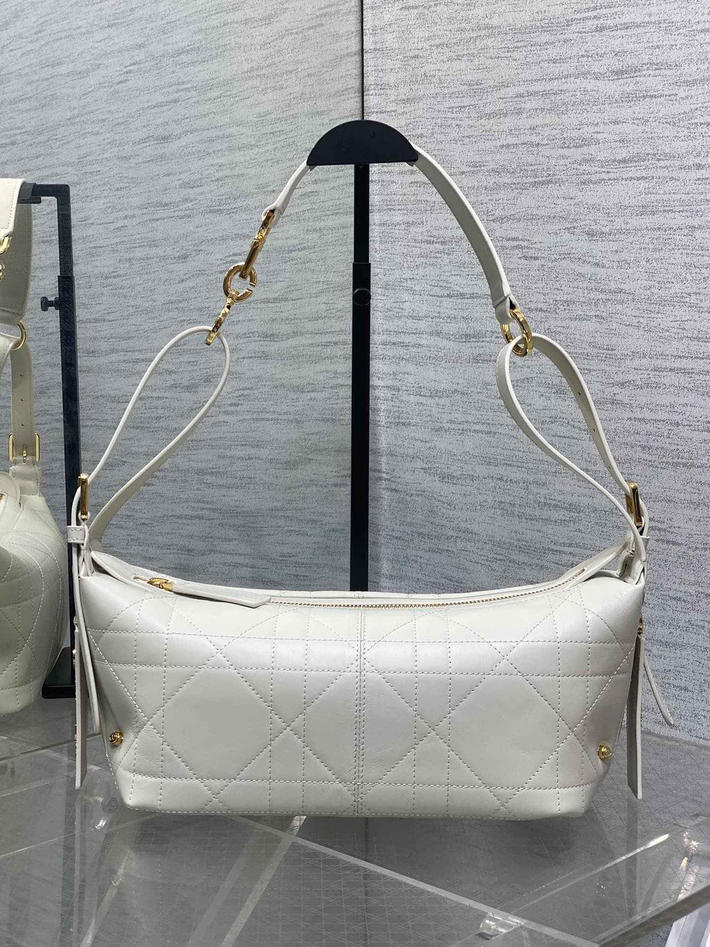 Small D-Journey Bag in Vintage Smooth Calfskin - M2416 - Latte Flat Macrocannage - Default Title - View 2