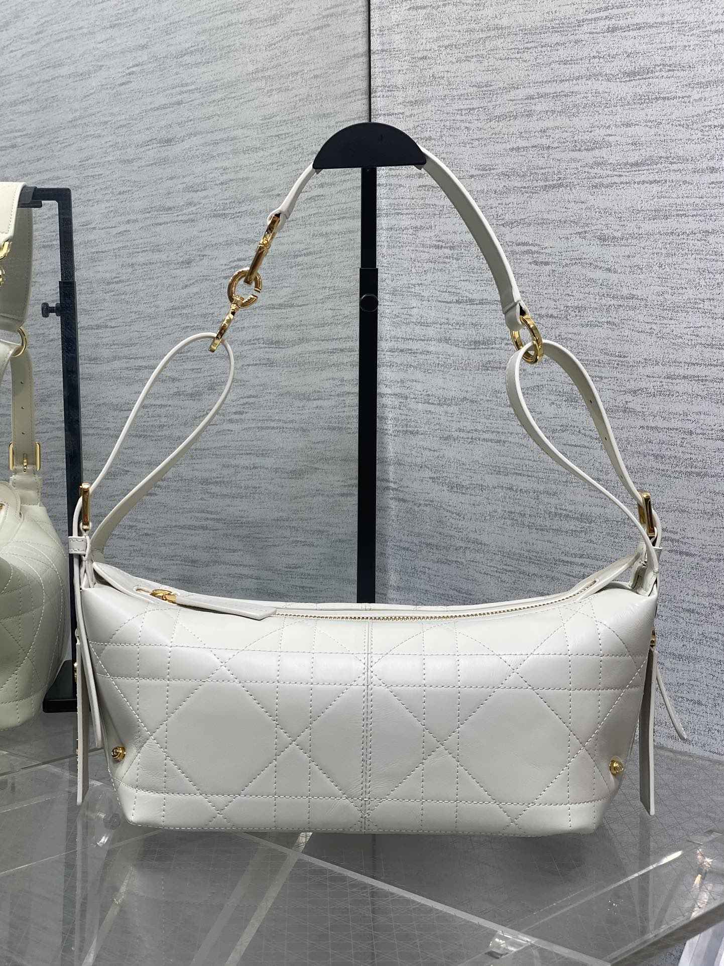 Small D-Journey Bag in Vintage Smooth Calfskin - M2416 - Latte Flat Macrocannage - Default Title - View 2