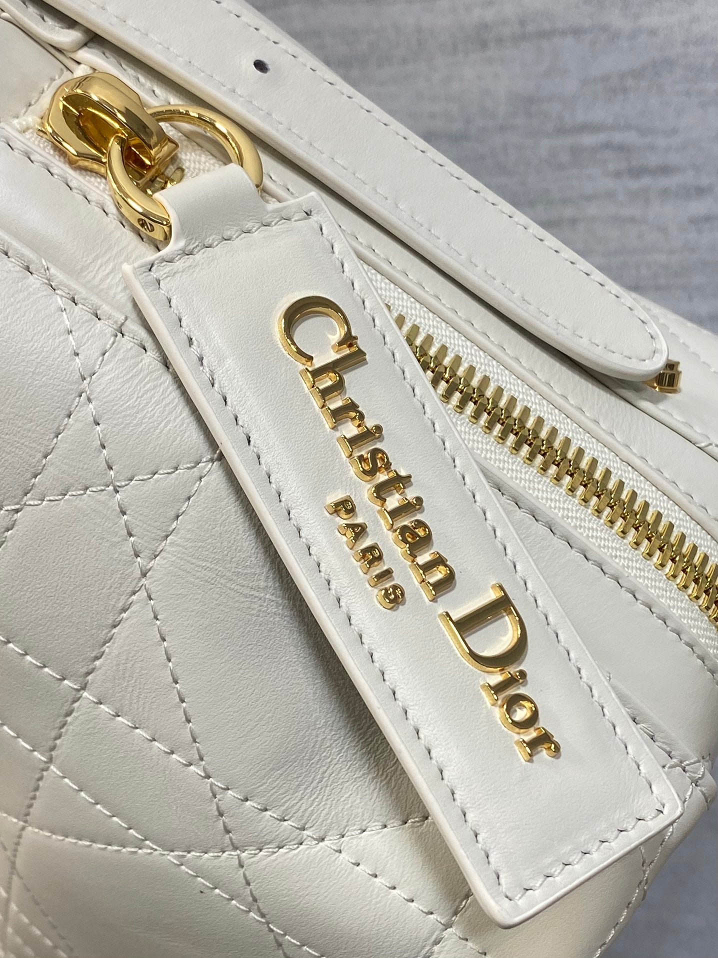 Small D-Journey Bag in Vintage Smooth Calfskin - M2416 - Latte Flat Macrocannage - Default Title - View 5