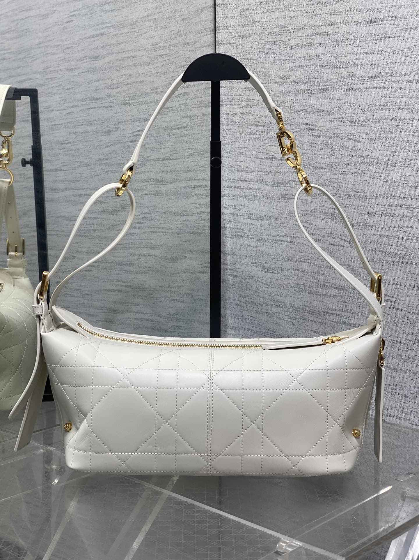 Small D-Journey Bag in Vintage Smooth Calfskin - M2416 - Latte Flat Macrocannage - Default Title - View 3