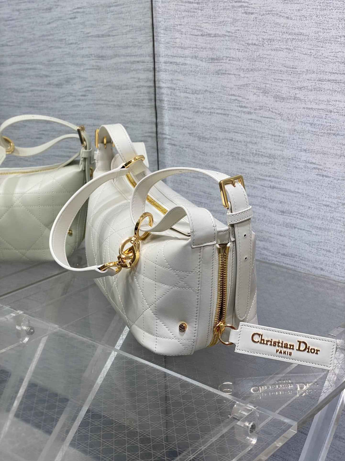 Small D-Journey Bag in Vintage Smooth Calfskin - M2416 - Latte Flat Macrocannage - Default Title - View 4