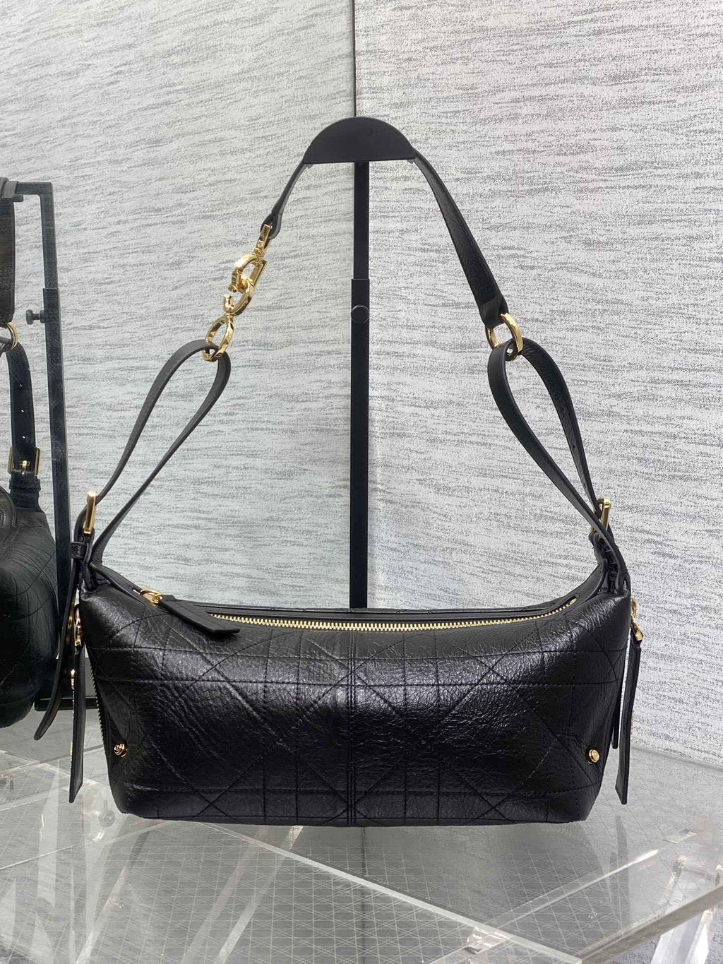 Small D-Journey Bag in Vintage Smooth Calfskin - M2416 - Black Flat Macrocannage - Default Title - View 2