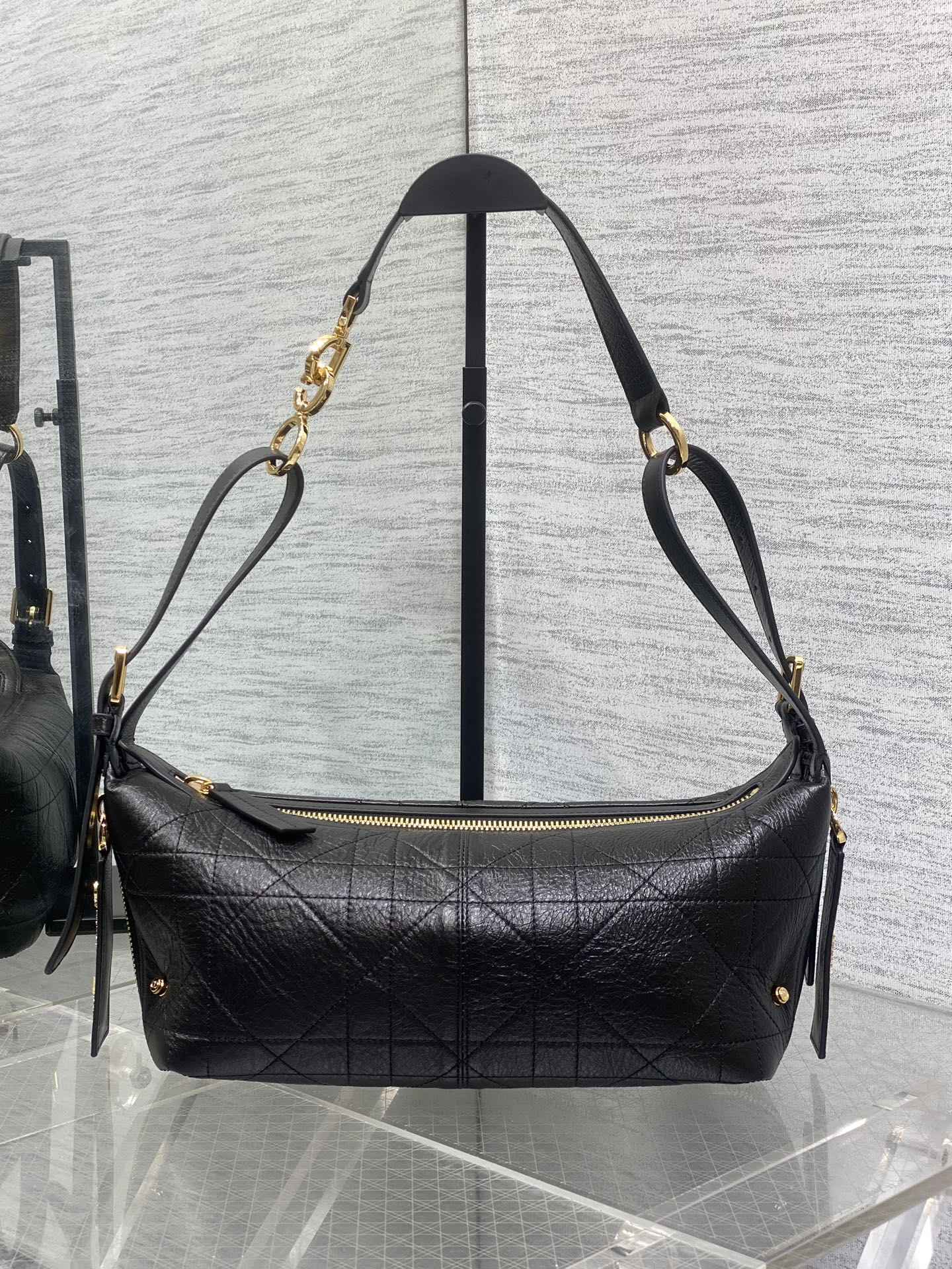 Small D-Journey Bag in Vintage Smooth Calfskin - M2416 - Black Flat Macrocannage - Default Title - View 2