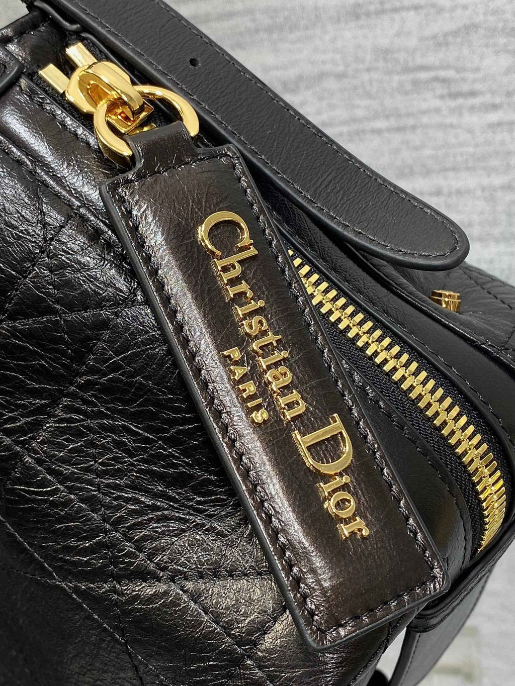 Small D-Journey Bag in Vintage Smooth Calfskin - M2416 - Black Flat Macrocannage - Default Title - View 4