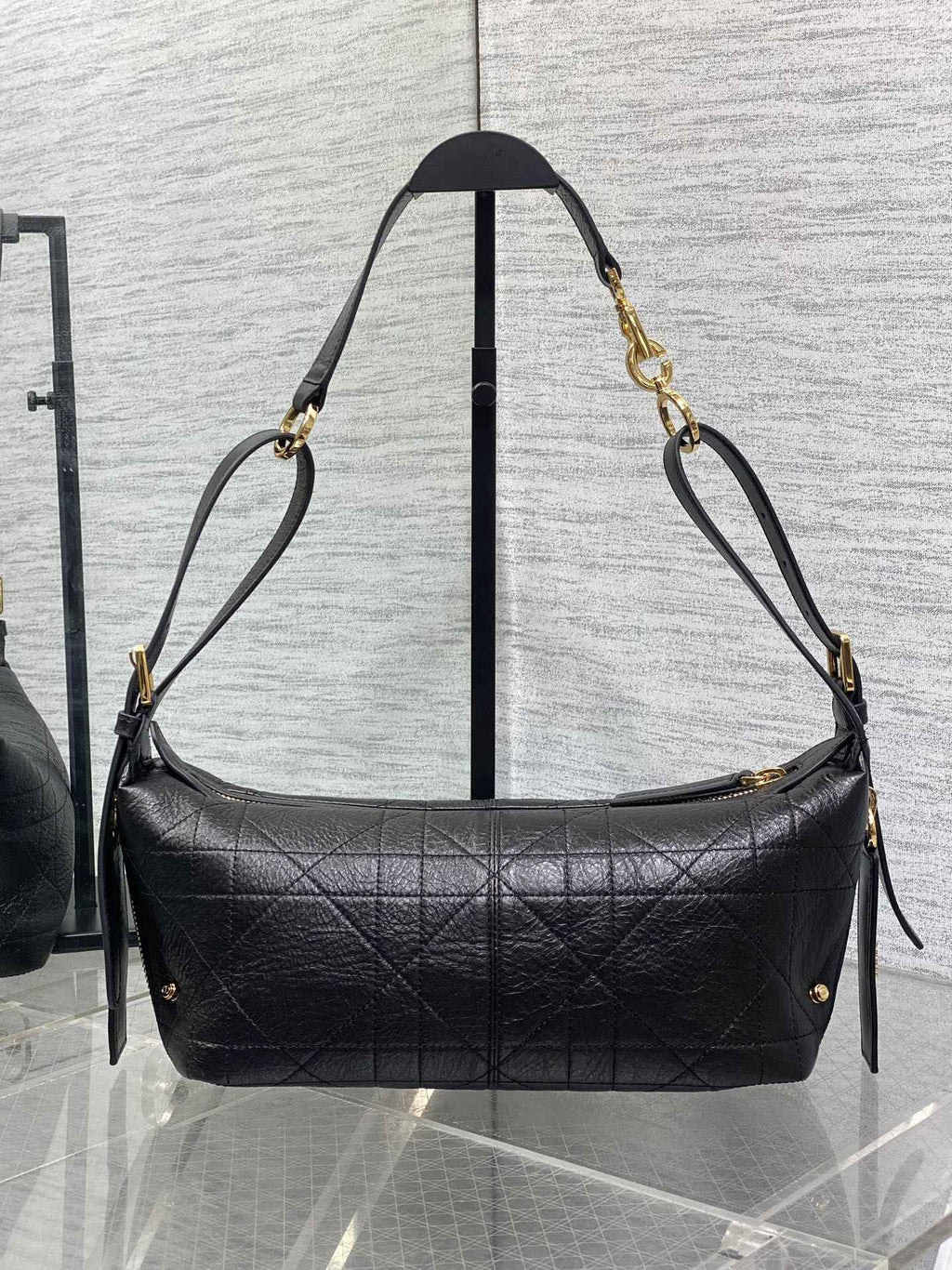 Small D-Journey Bag in Vintage Smooth Calfskin - M2416 - Black Flat Macrocannage - Default Title - View 3