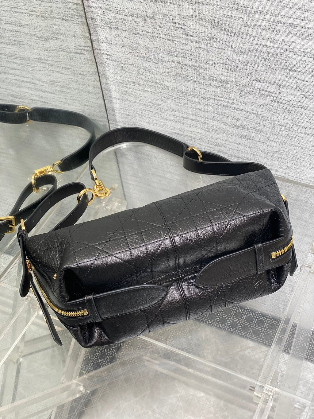 Small D-Journey Bag in Vintage Smooth Calfskin - M2416 - Black Flat Macrocannage - Default Title - View 8