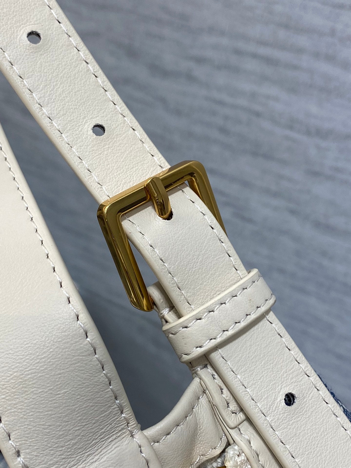 D-Journey Small Bag M2416 – Blue Oblique Chambray, Raffia & Biscuit Calfskin - Default Title - View 6