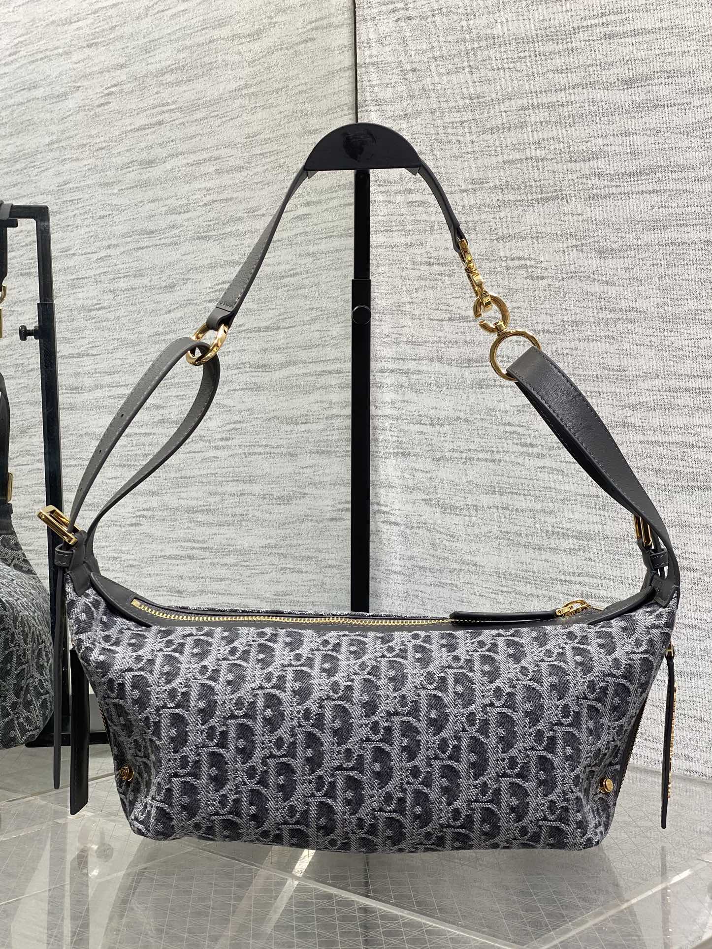 D-Journey Small Bag M2416 – Gray Denim Dior Oblique Jacquard - Default Title - View 5