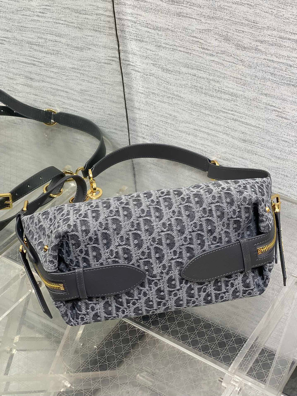 D-Journey Small Bag M2416 – Gray Denim Dior Oblique Jacquard - Default Title - View 8