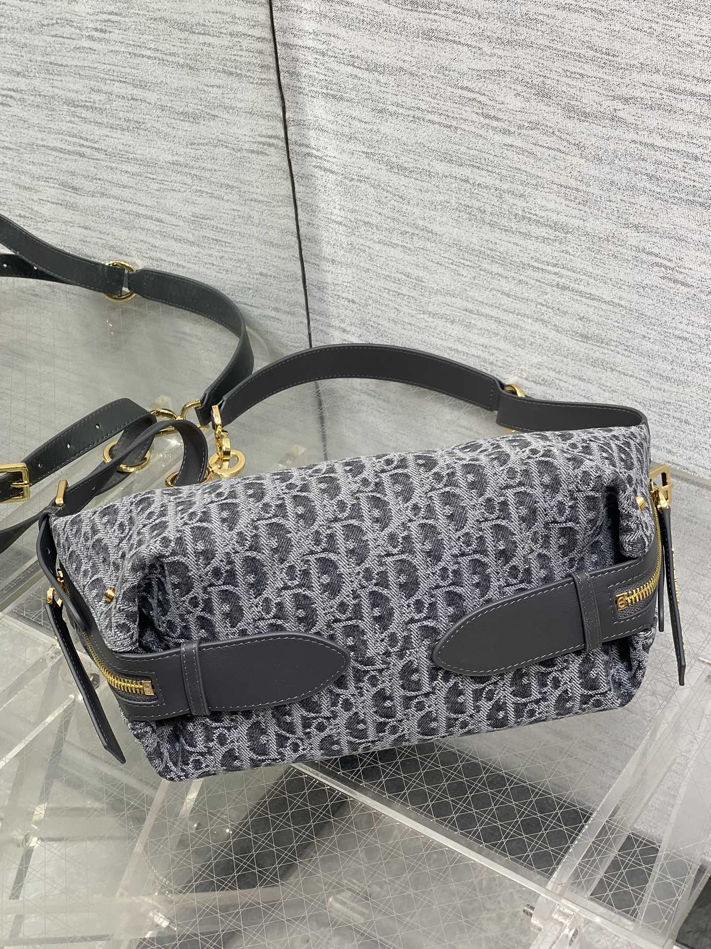 D-Journey Small Bag M2416 – Gray Denim Dior Oblique Jacquard - Default Title - View 8