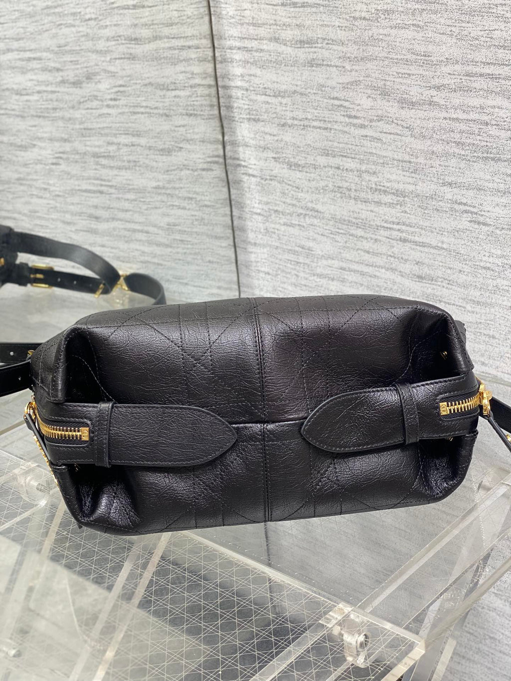 Small D-Journey Bag in Vintage Smooth Calfskin - M2416 - Black Leather - Default Title - View 8
