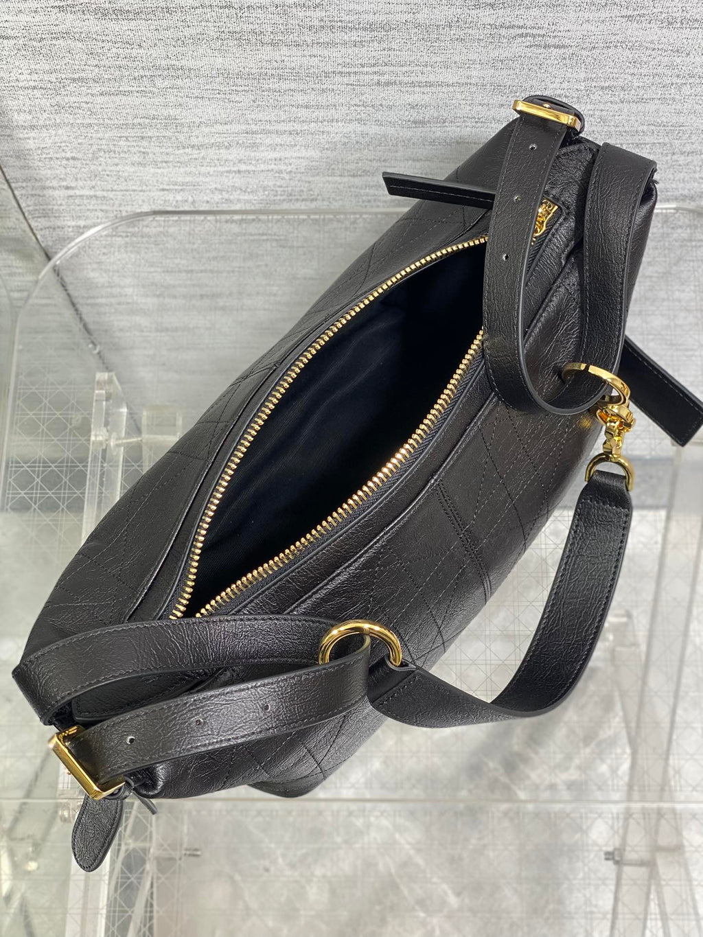 Small D-Journey Bag in Vintage Smooth Calfskin - M2416 - Black Leather - Default Title - View 9