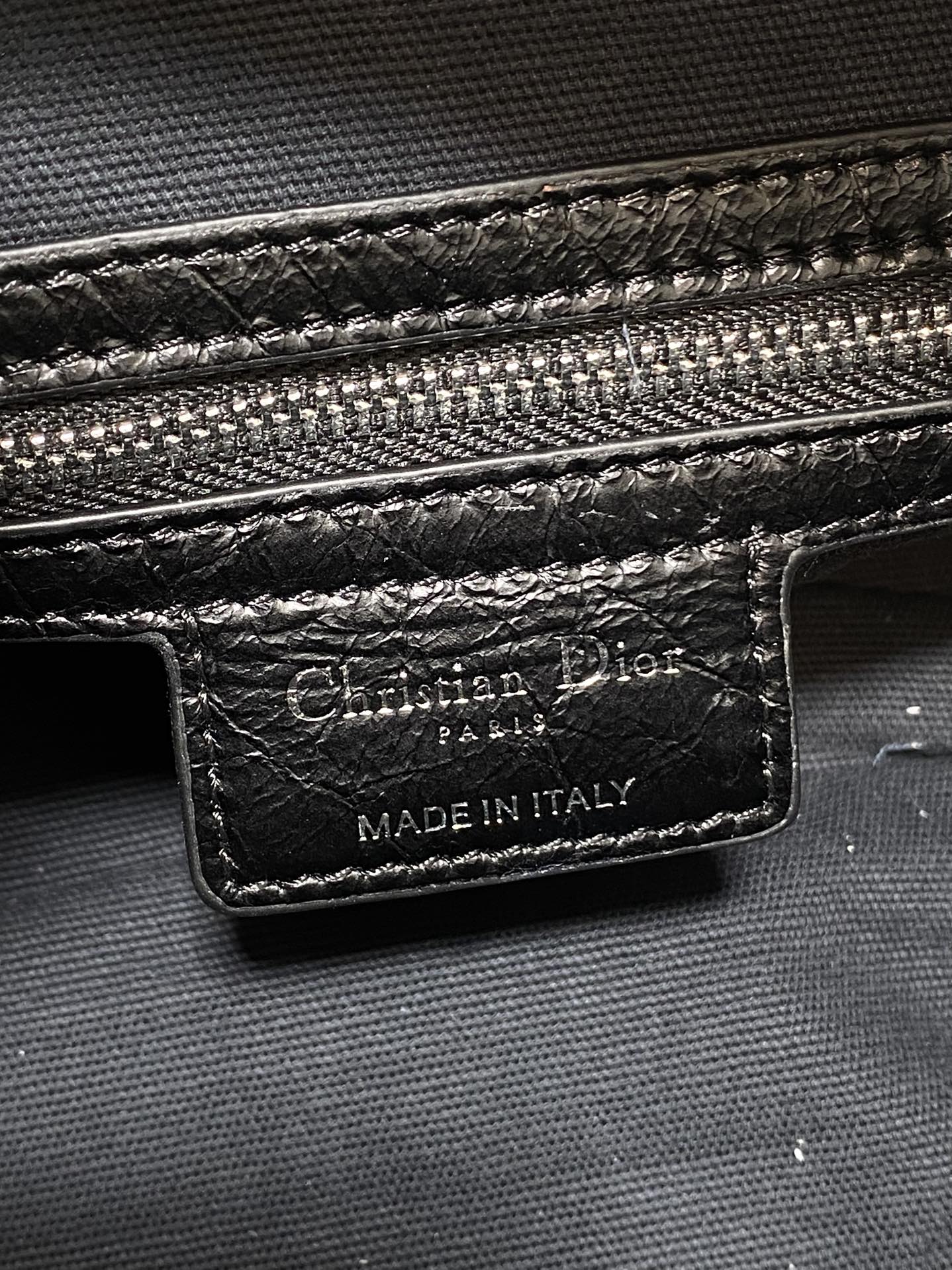 Small D-Journey Bag in Crinkled Calfskin - M2416 - Black Flat Macrocannage - Default Title - View 10