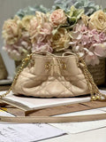 Small Dior Ammi Bag M22556 Apricot Supple Macrocannage Lambskin
