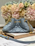 Small Dior Ammi Bag M22556 Blue Supple Macrocannage Lambskin