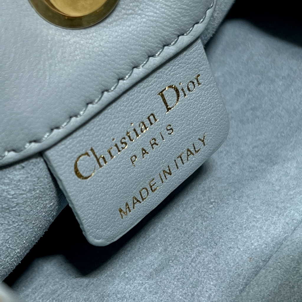 Small Dior Ammi Bag M22556 Blue Supple Macrocannage Lambskin