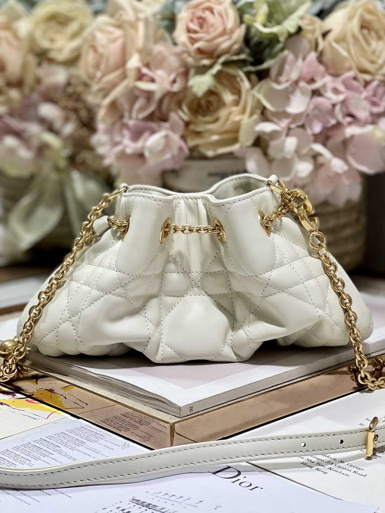Small Dior Ammi Bag M22556 Beige Supple Macrocannage Lambskin