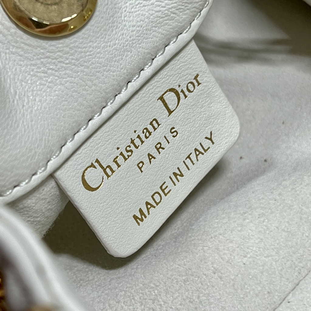 Small Dior Ammi Bag M22556 Beige Supple Macrocannage Lambskin