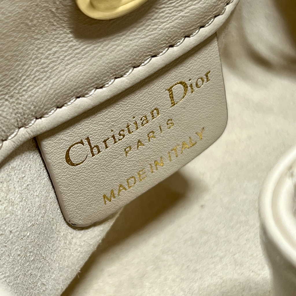 Small Dior Ammi Bag M22556 Apricot Supple Macrocannage Lambskin
