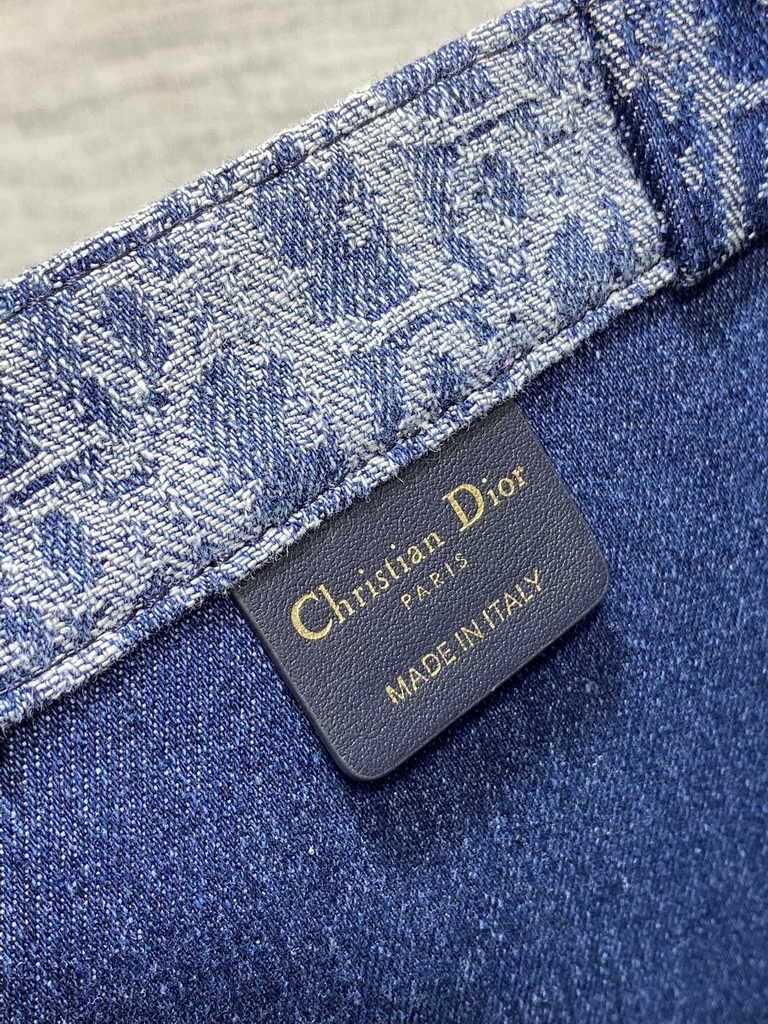 Small Dior Book Tote M1265 Blue Denim Dior Oblique Jacquard