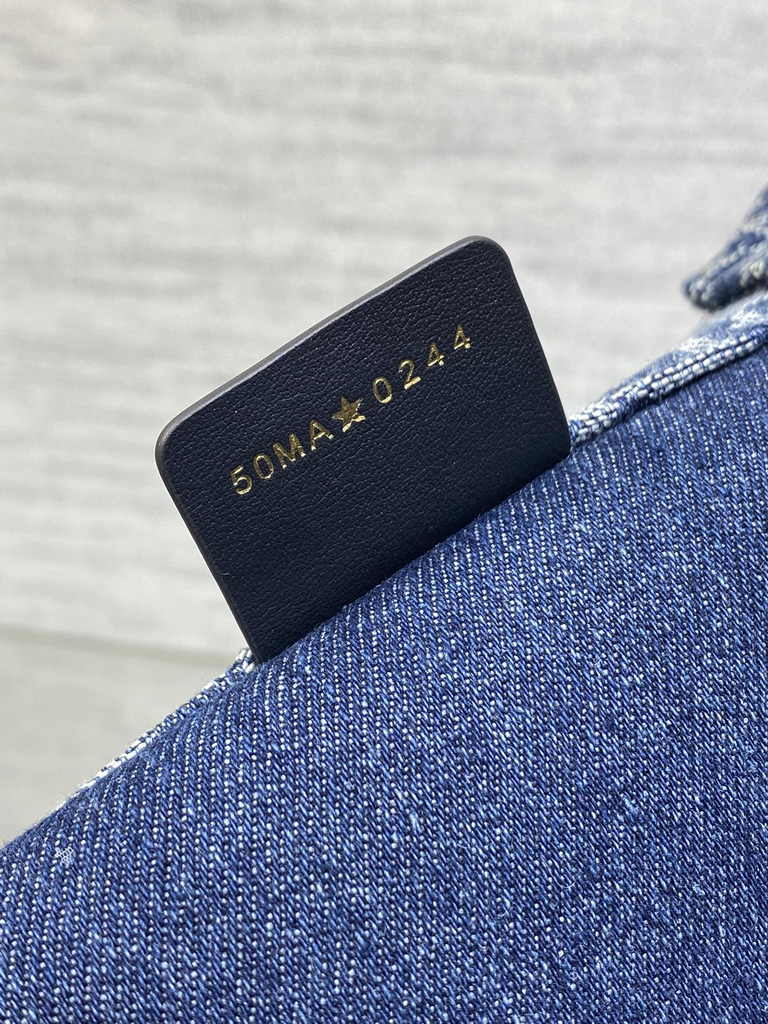 Small Dior Book Tote M1265 Blue Denim Dior Oblique Jacquard
