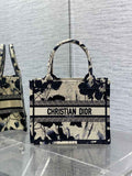 Small Dior Book Tote M1265 Apricot Peony Embroidery