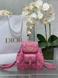 Small Dior Caro Backpack M6302 Pink Macrocannage Lambskin - Default Title - View 1