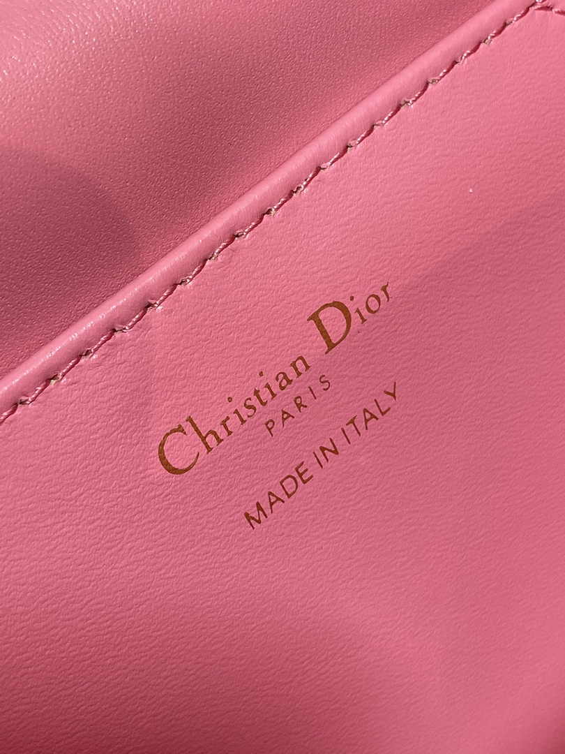 Small Dior Caro Backpack M6302 Pink Macrocannage Lambskin - Default Title - View 10