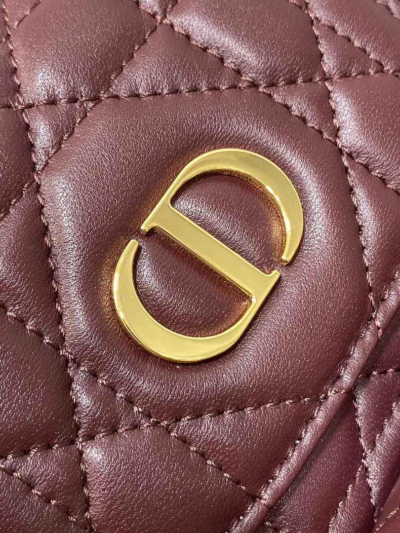 Small Dior Caro Backpack M6302 Wine Red Macrocannage Lambskin - Default Title - View 3